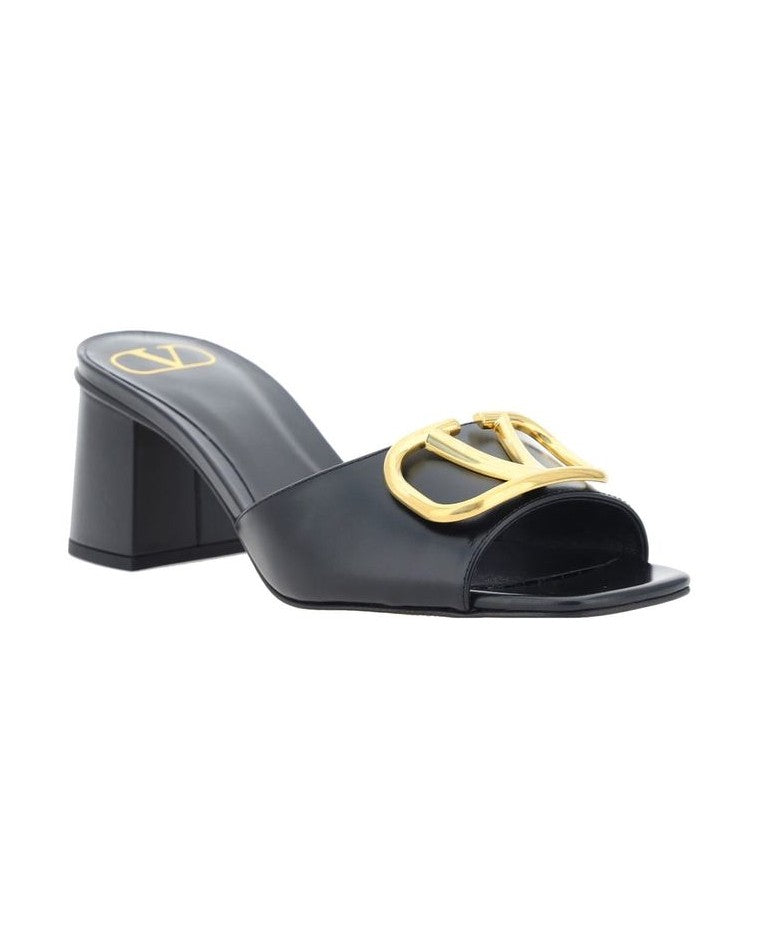 Valentino Garavani Black Calfskin Flat Sandals Glam Steals