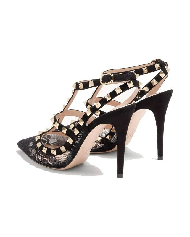 Valentino Garavani Black Calfskin High Heel Pumps