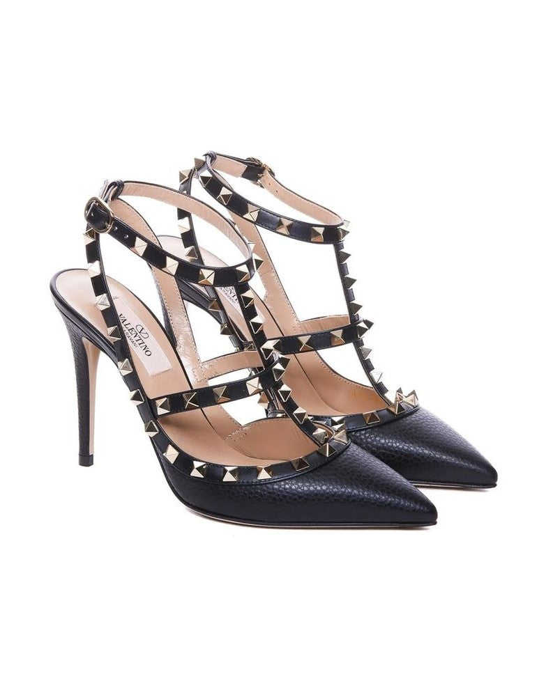 Valentino Garavani Black Calfskin High Heel Pumps