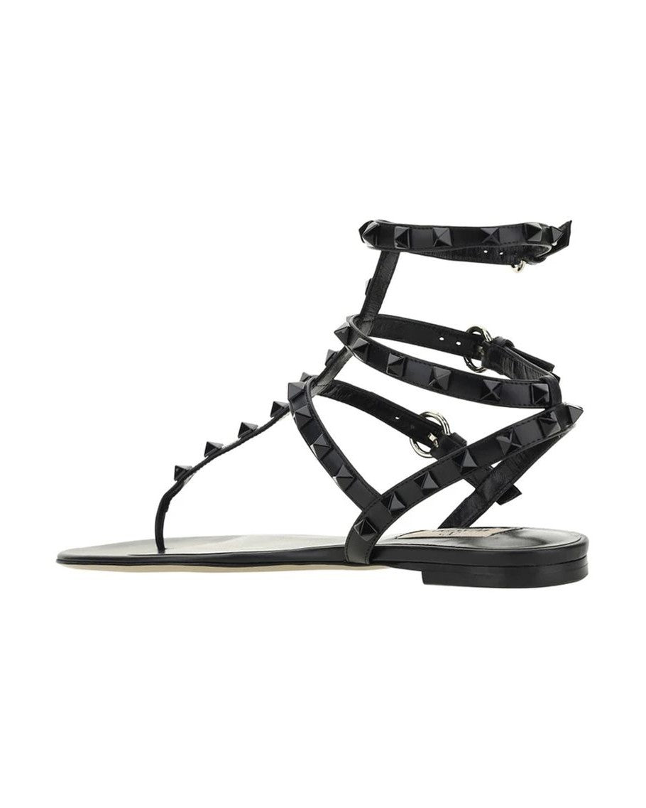 Valentino Garavani Black Calfskin Strap Sandals Glam Steals