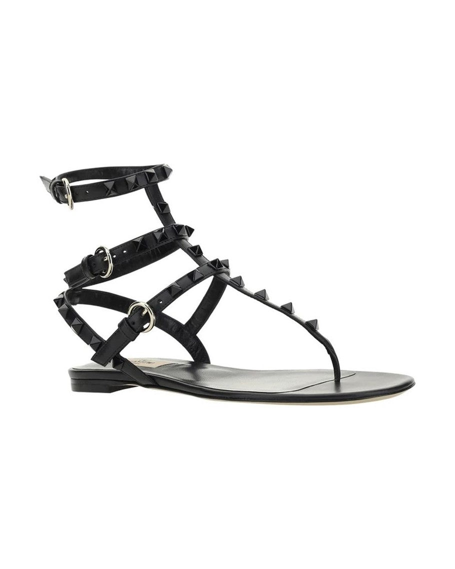 Valentino Garavani Black Calfskin Strap Sandals Glam Steals