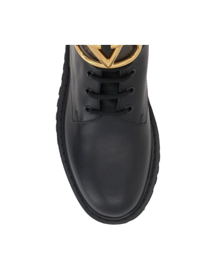Valentino Garavani Black Lace Calfskin Up Boots Boots