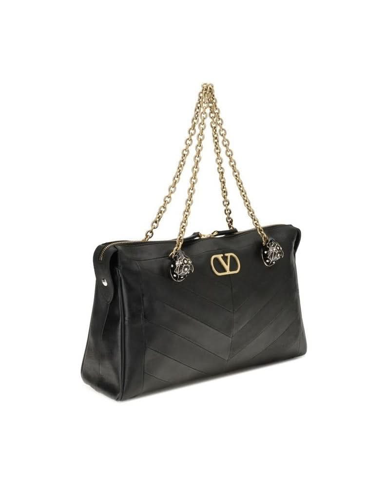 Valentino Garavani Black Lamb Ovis Aries Shoulder Bag