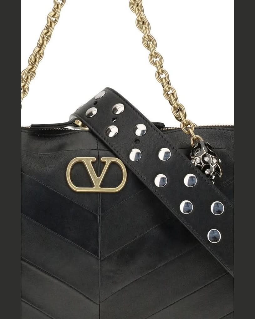 Valentino Garavani Black Lamb Ovis Aries Shoulder Bag