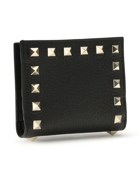 Valentino Garavani Black Lamb Ovis Aries Wallet Wallets