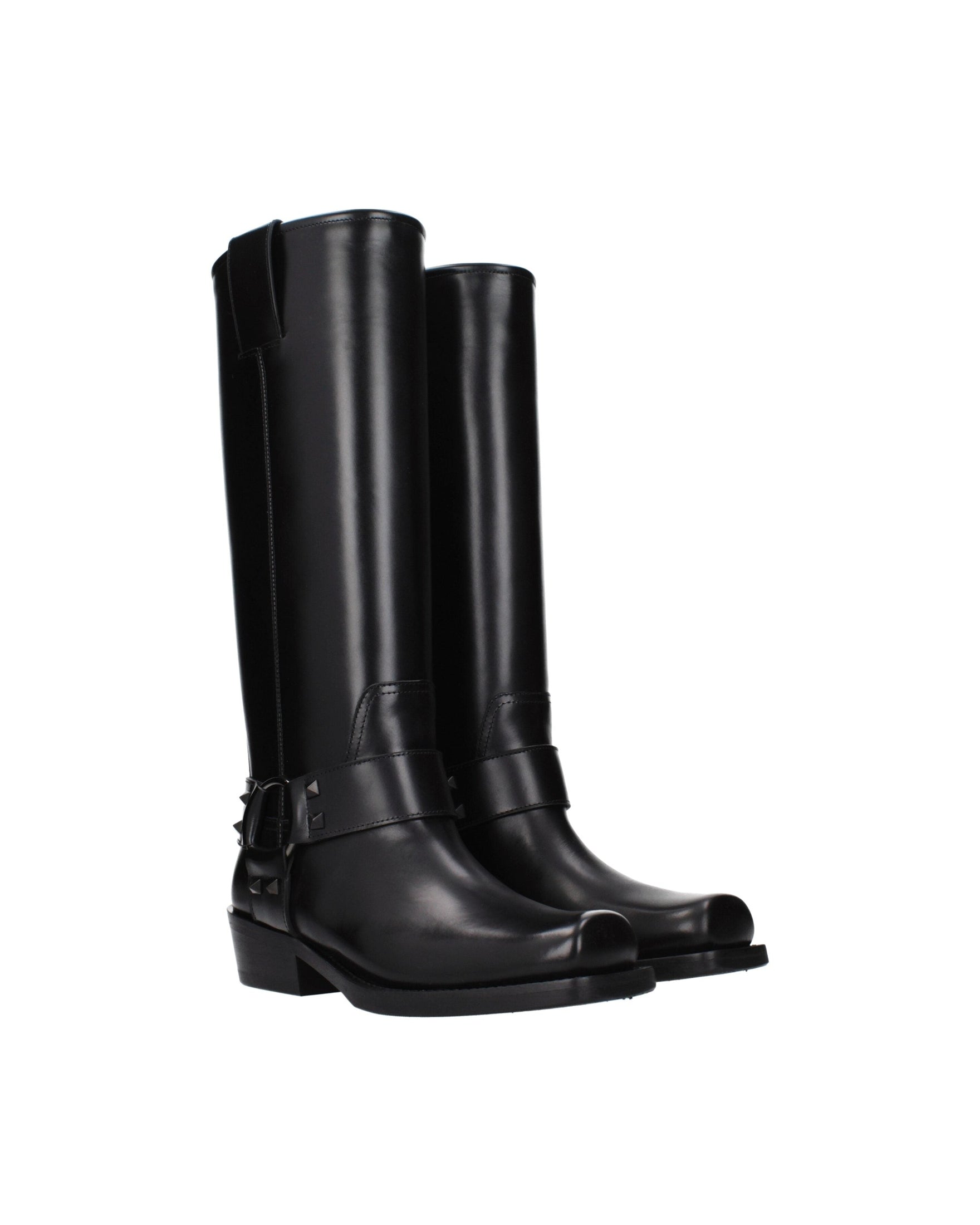 Valentino Garavani Black Leather Boots Glam Steals