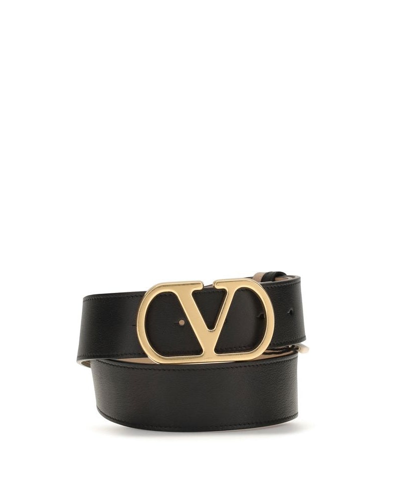 Valentino Garavani Black Leather Calf Bos Taurus Belt Glam Steals