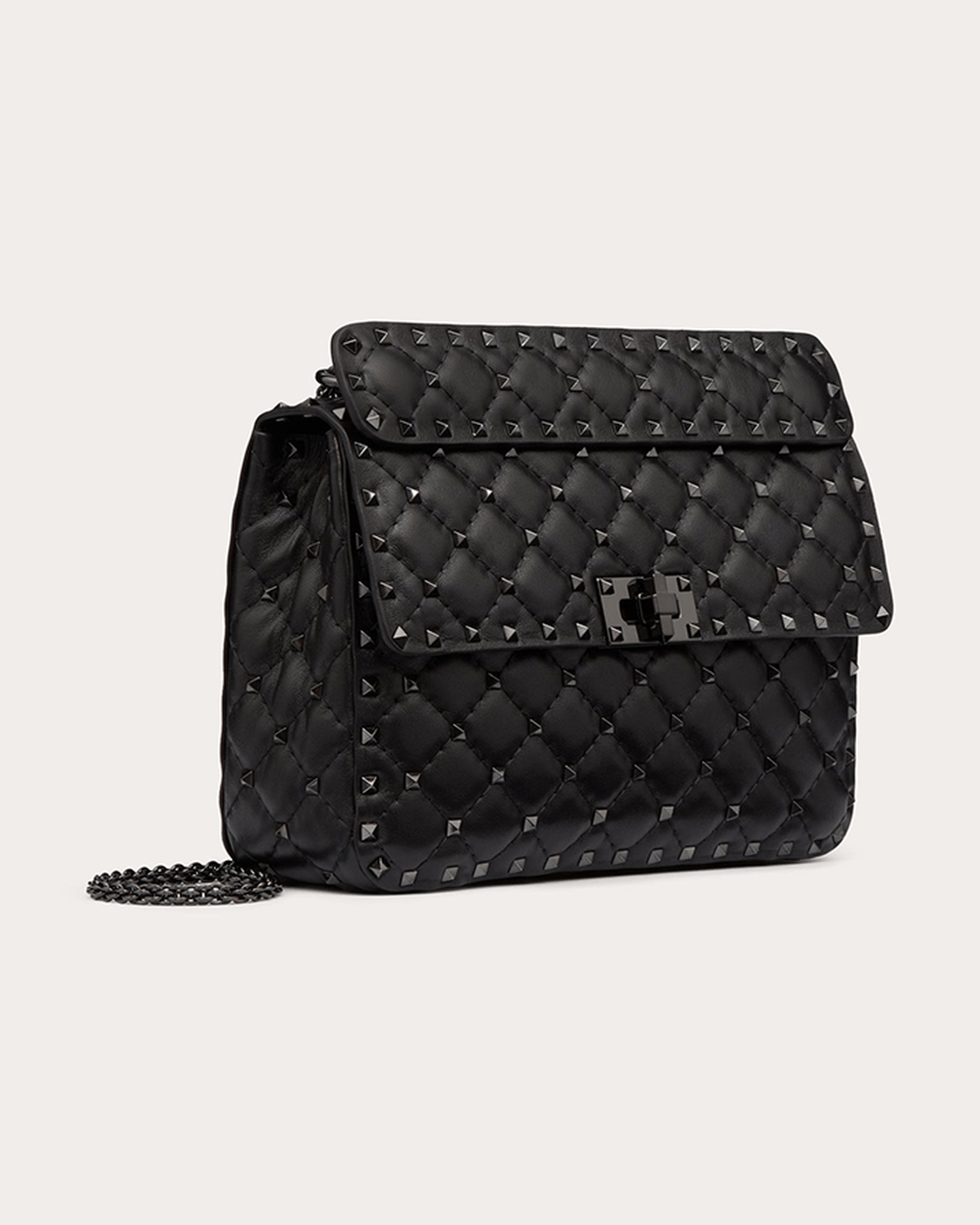 Valentino Garavani Nappa Leather Medium Rockstudt Spike Black Bag Glam Steals