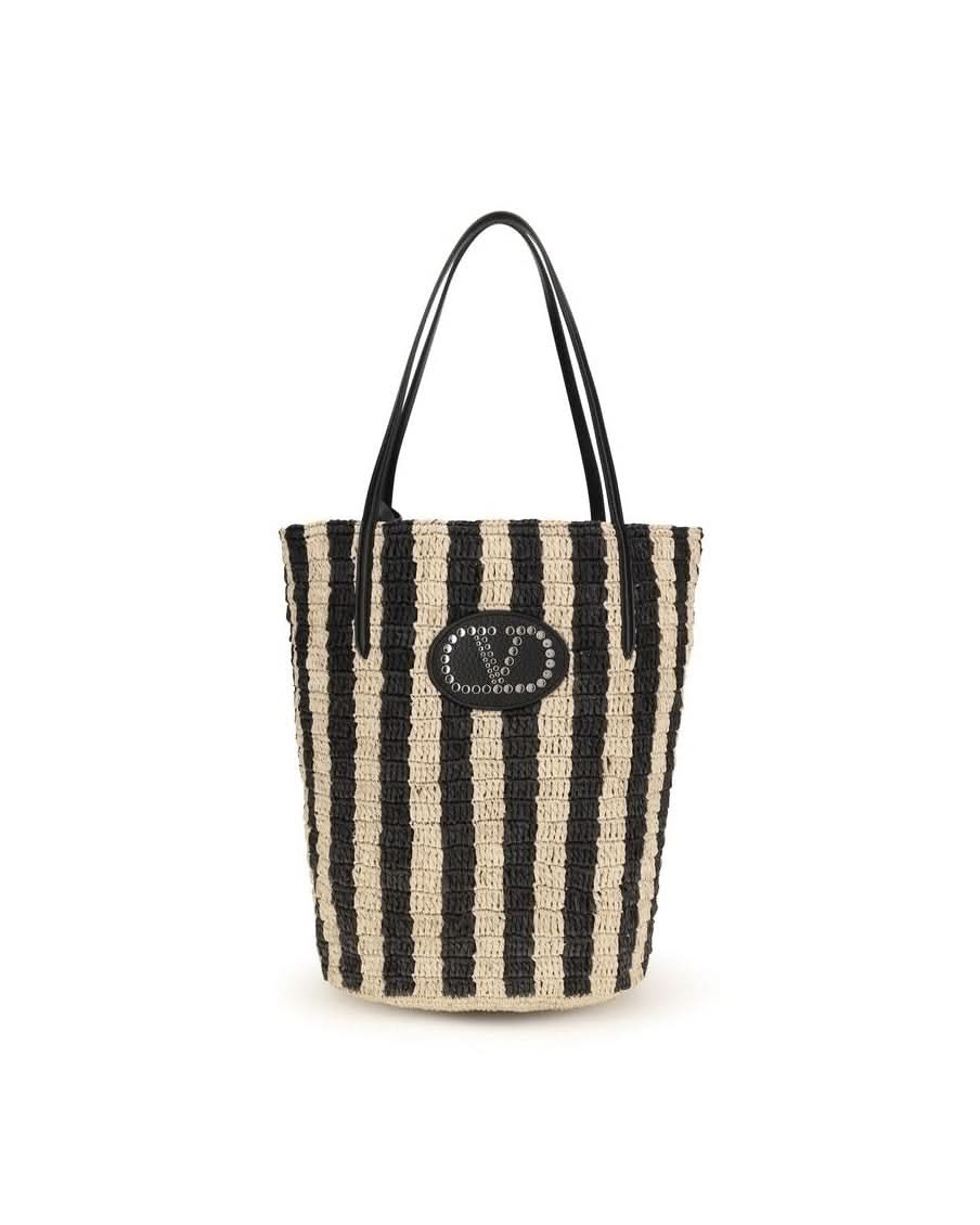 Valentino Garavani Black Raffia Backet Bag Glam Steals
