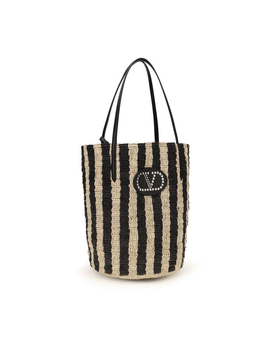 Valentino Garavani Black Raffia Backet Bag Glam Steals