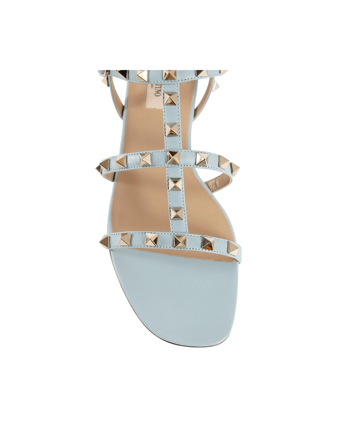 Valentino Garavani Blue Calfskin Studded Sandals Glam Steals