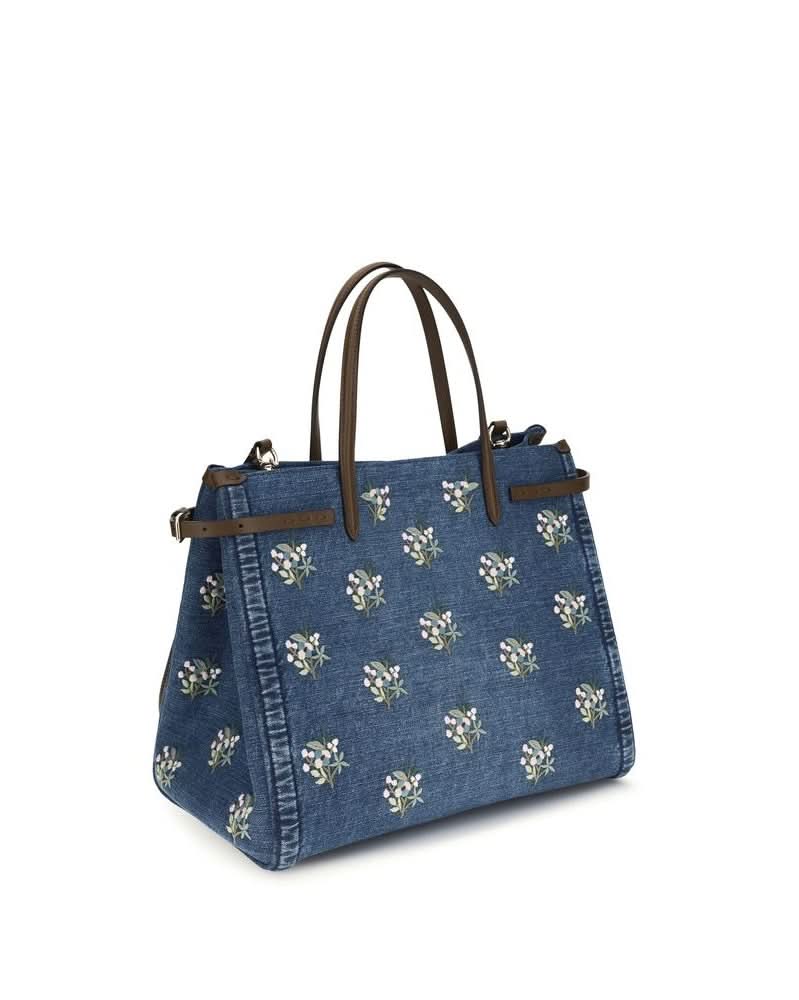 Valentino Garavani Blue Cotton Shoulder Bag Glam Steals
