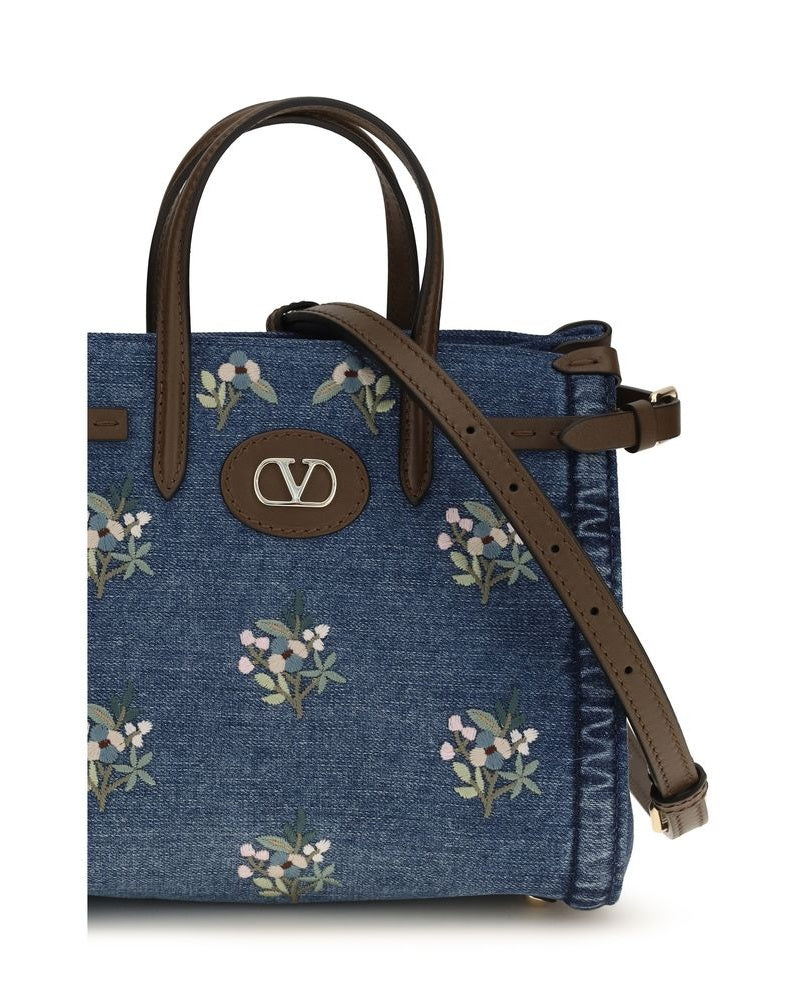 Valentino Garavani Blue Cotton Shoulder Bag Glam Steals