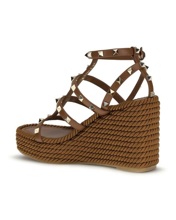 Valentino Garavani Brown Calf Leather Bos Taurus Espadrilles Glam Steals