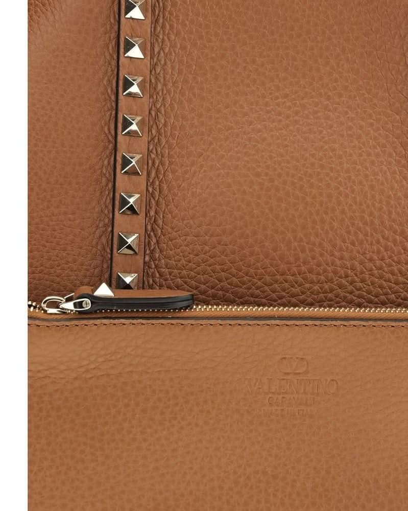 Valentino Garavani Brown Calf Leather Bos Taurus Shoulder Bag