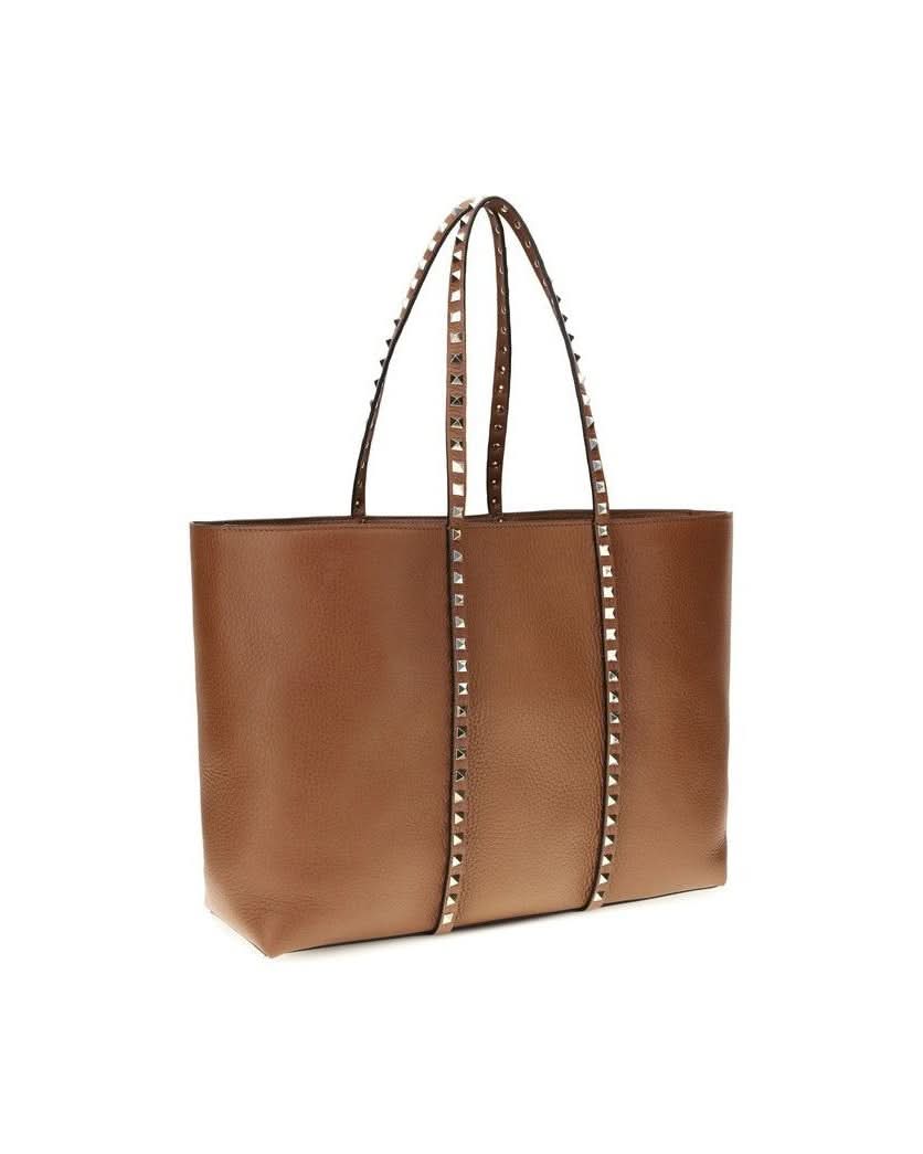 Valentino Garavani Brown Calf Leather Bos Taurus Shoulder Bag