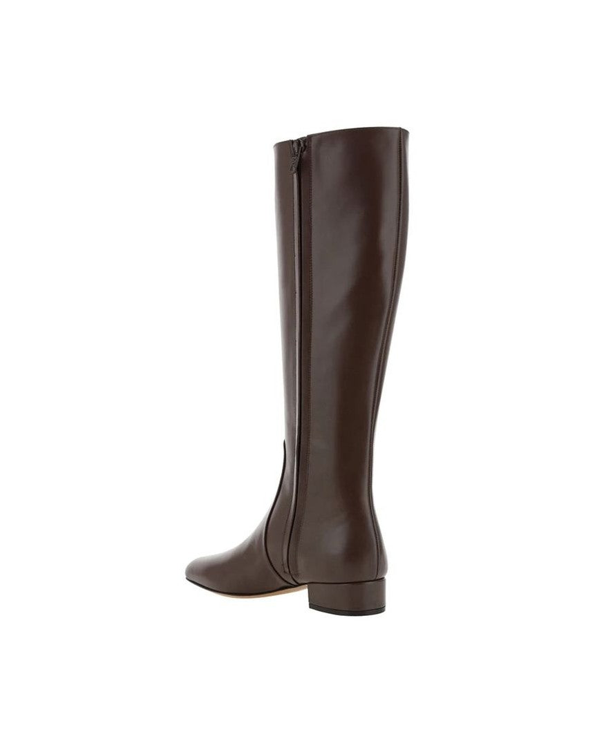 Valentino Garavani Brown Lace Calfskin Up Boots