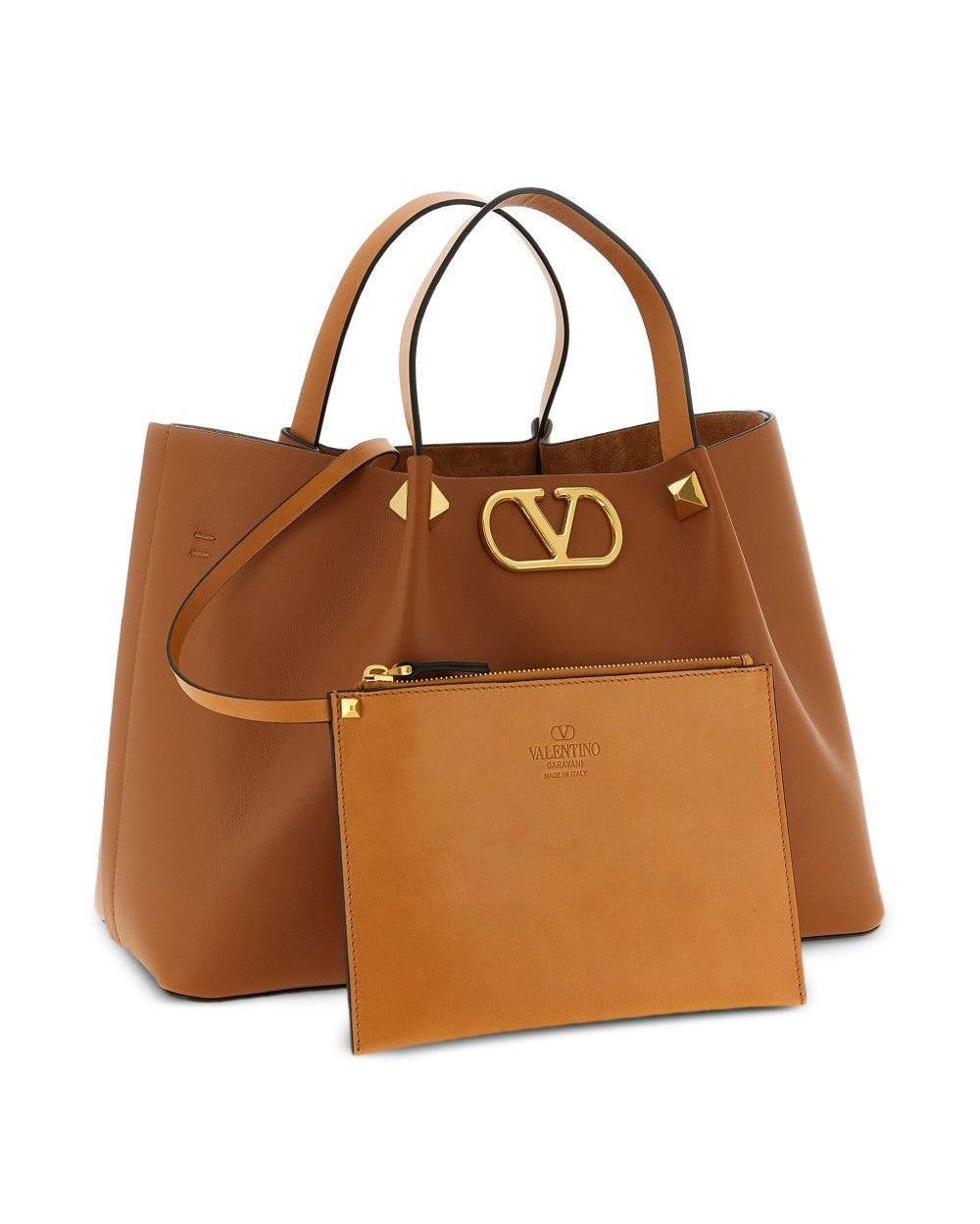 Valentino Garavani Brown Leather Bag Shopper