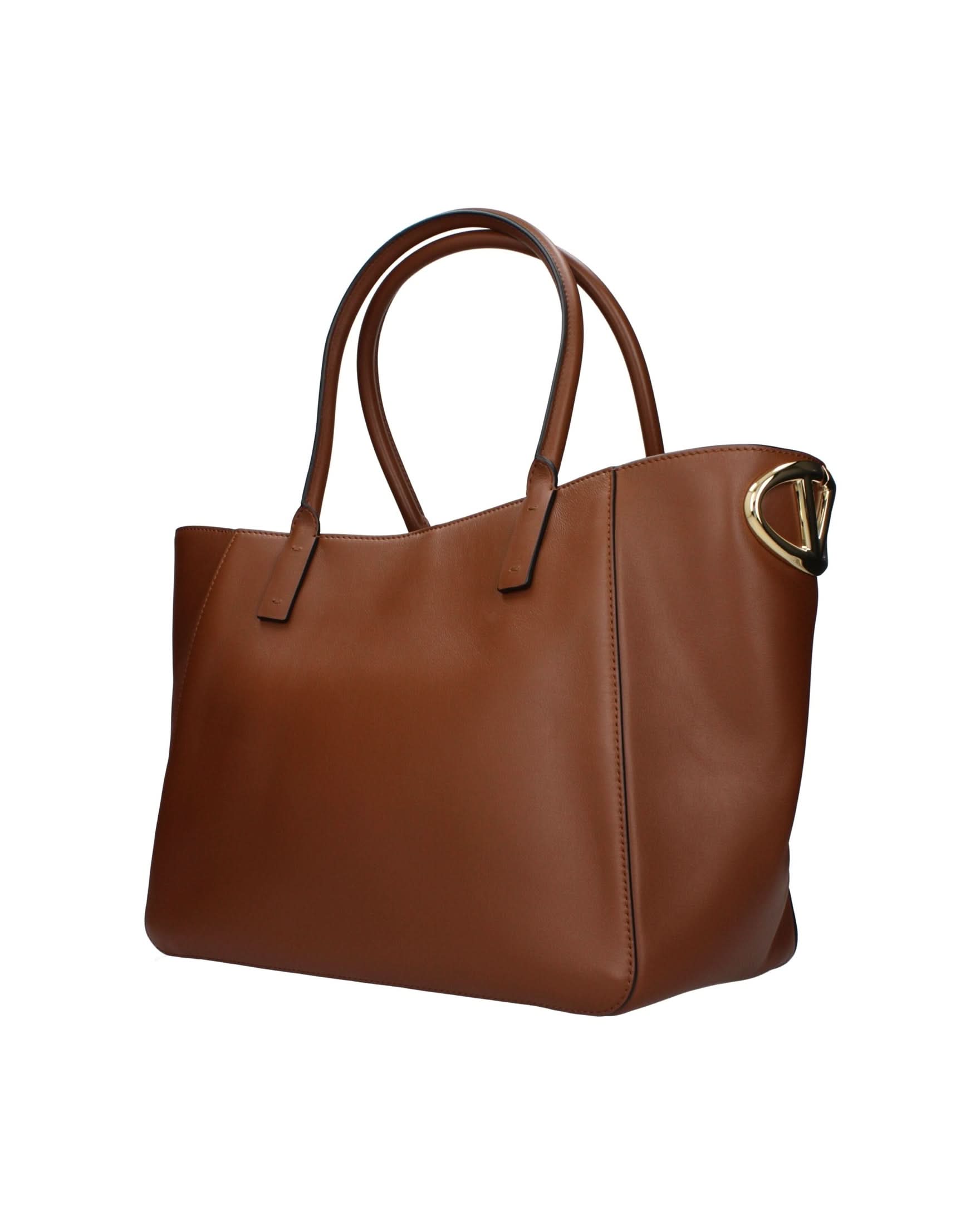 Valentino Garavani Brown Leather Handbag Satchel Bags