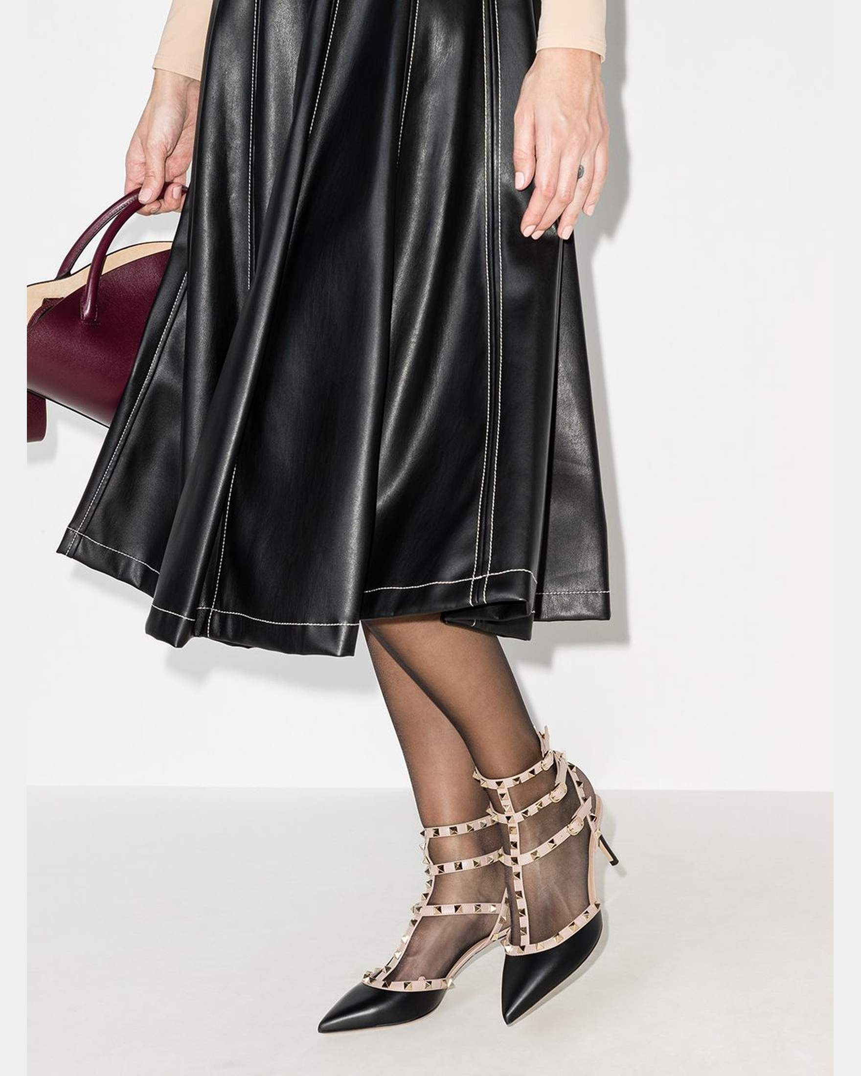 Valentino Garavani Caged Rockstud 65mm Pumps Glam Steals