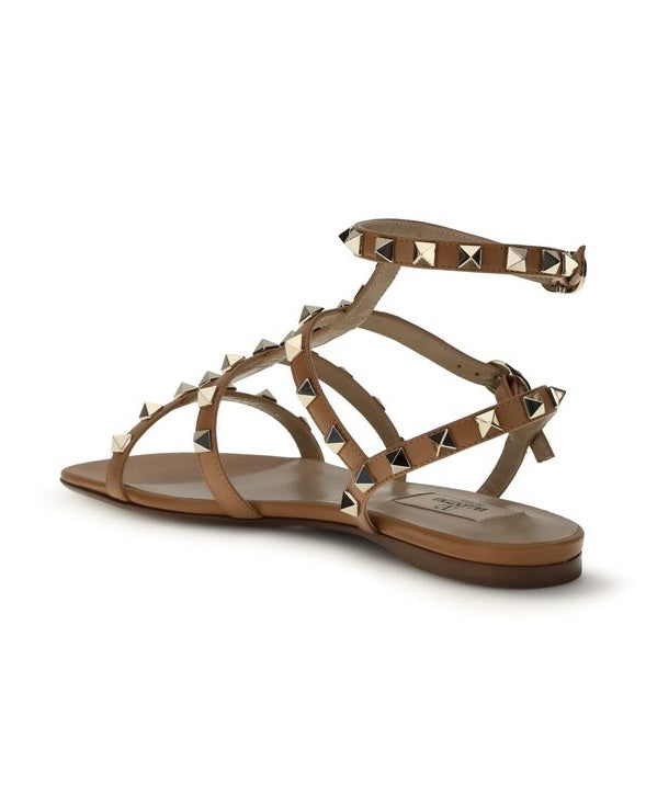 Valentino Garavani Calf Leather Bos Taurus Flat Sandals Glam Steals