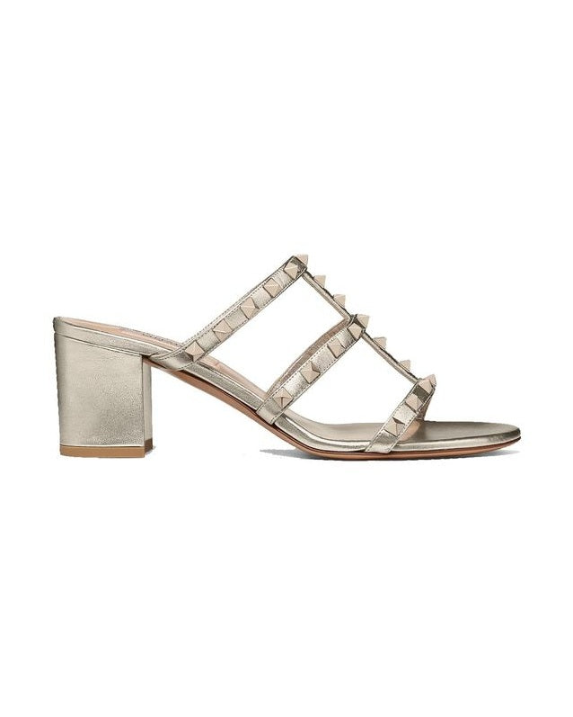 Valentino Garavani Gold Calfskin Mules Glam Steals