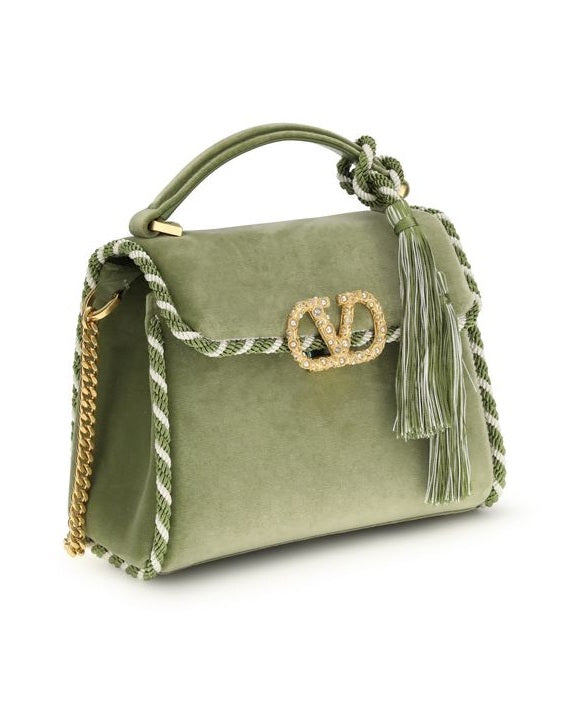 Valentino Garavani Green Calf Leather Bos Taurus Shoulder Bag Glam Steals
