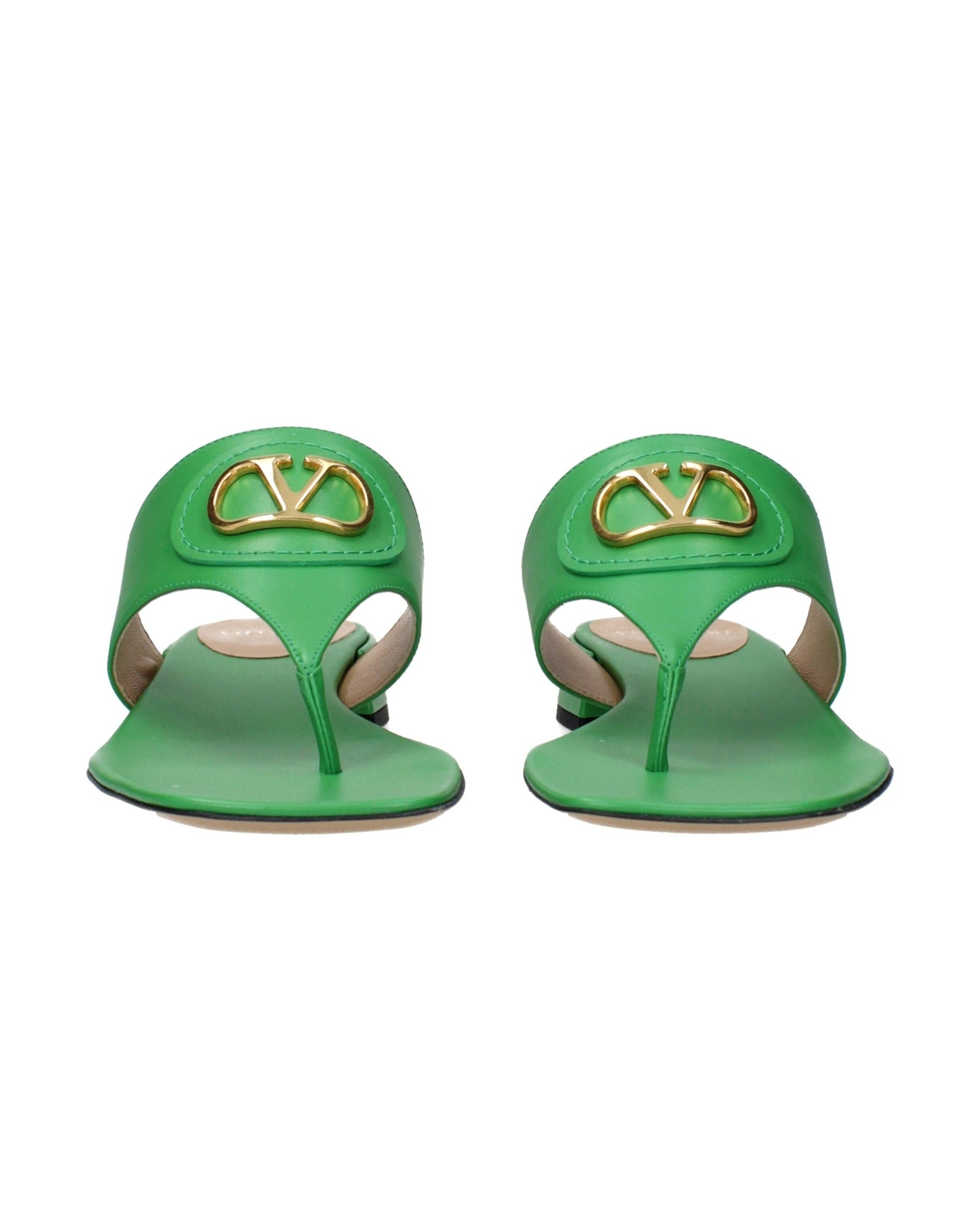 Valentino Garavani Green Leather Flip Flop Glam Steals