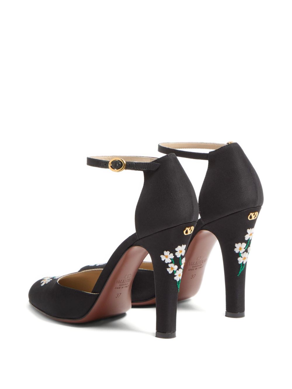Valentino Garavani Hi Dolly Pumps in Fabric with Floral Embroidery 105mm Glam Steals