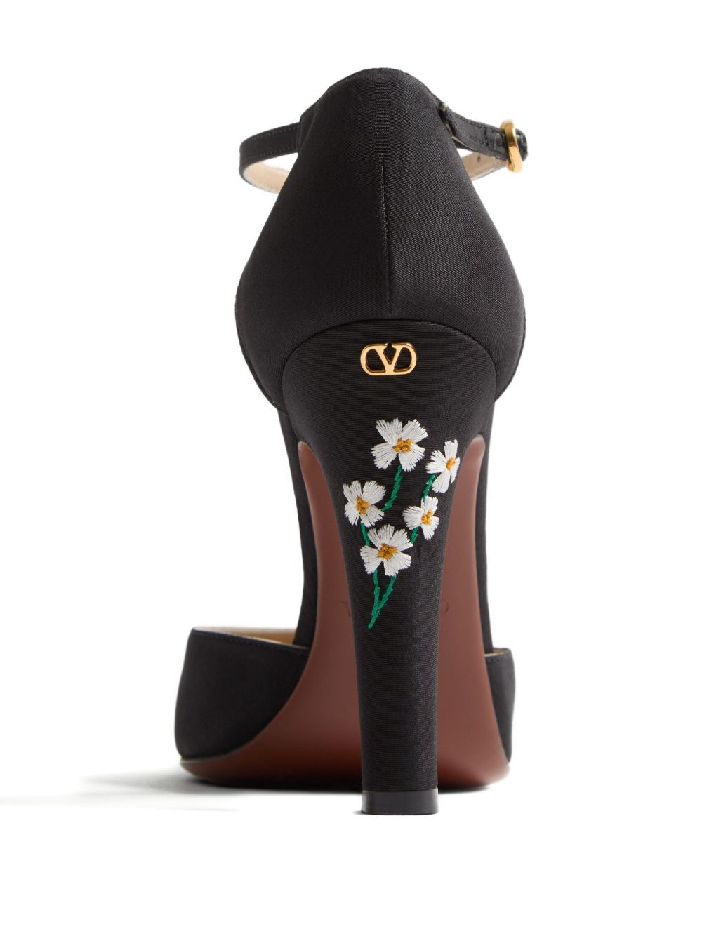 Valentino Garavani Hi Dolly Pumps in Fabric with Floral Embroidery 105mm Glam Steals