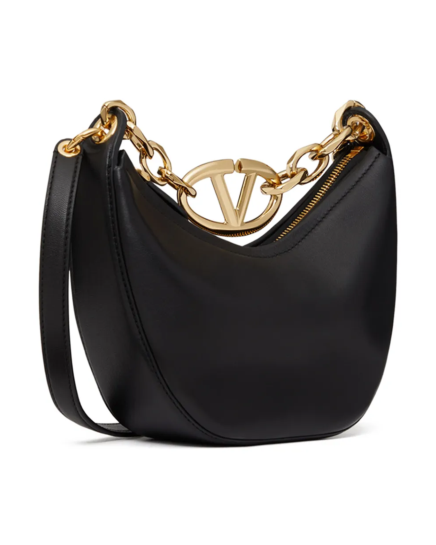 Valentino Garavani Leather Mini Hobo Vlogo Shoulder Black Bag Glam Steals