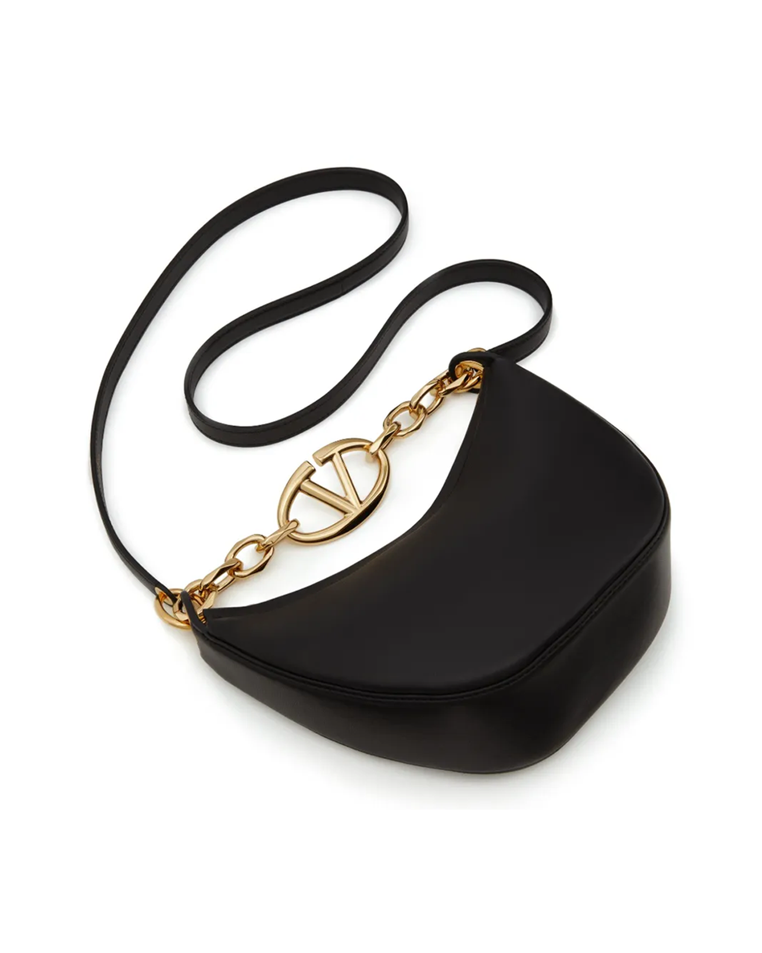Valentino Garavani Leather Mini Hobo Vlogo Shoulder Black Bag Glam Steals