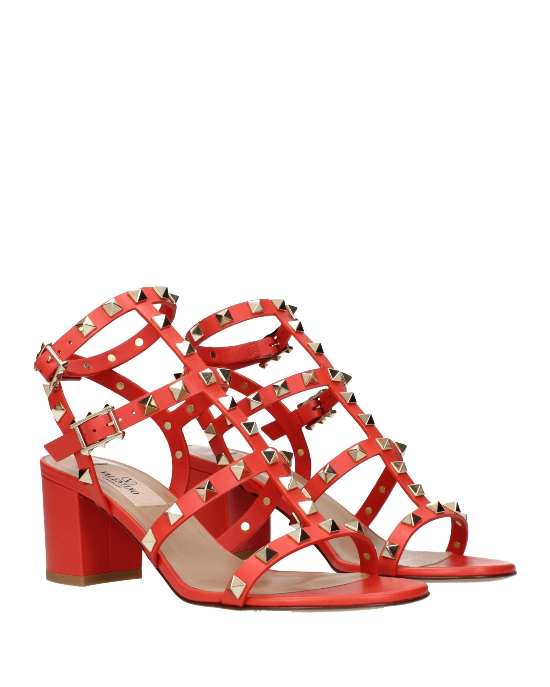 Valentino Garavani Orange Leather Platform Sandals Glam Steals