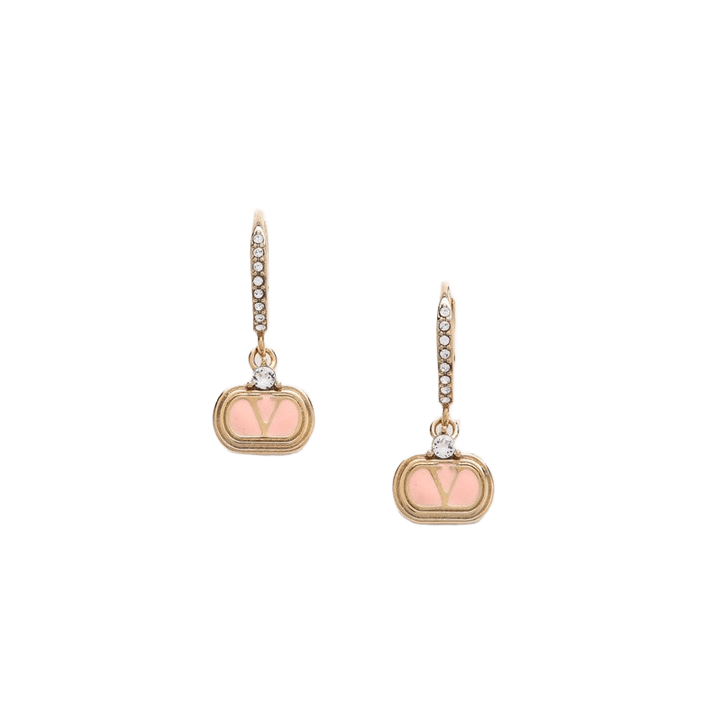 Valentino Garavani Oval Earrings in Metal and Swarovski Crystals Glam Steals