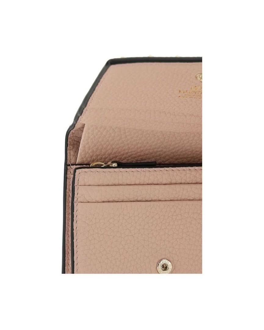 Valentino Garavani Pink Leather Calf Bos Taurus Wallet Glam Steals