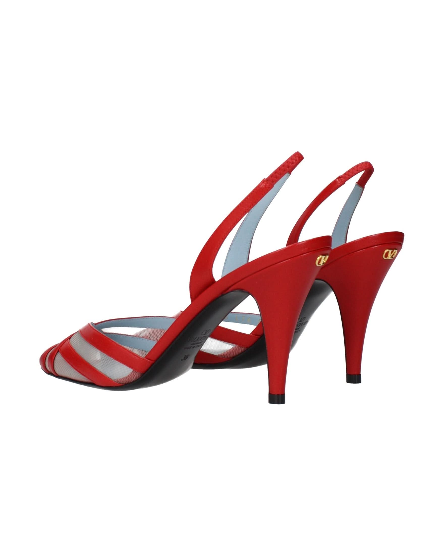 Valentino Garavani Red Leather Stiletto Heel Heels