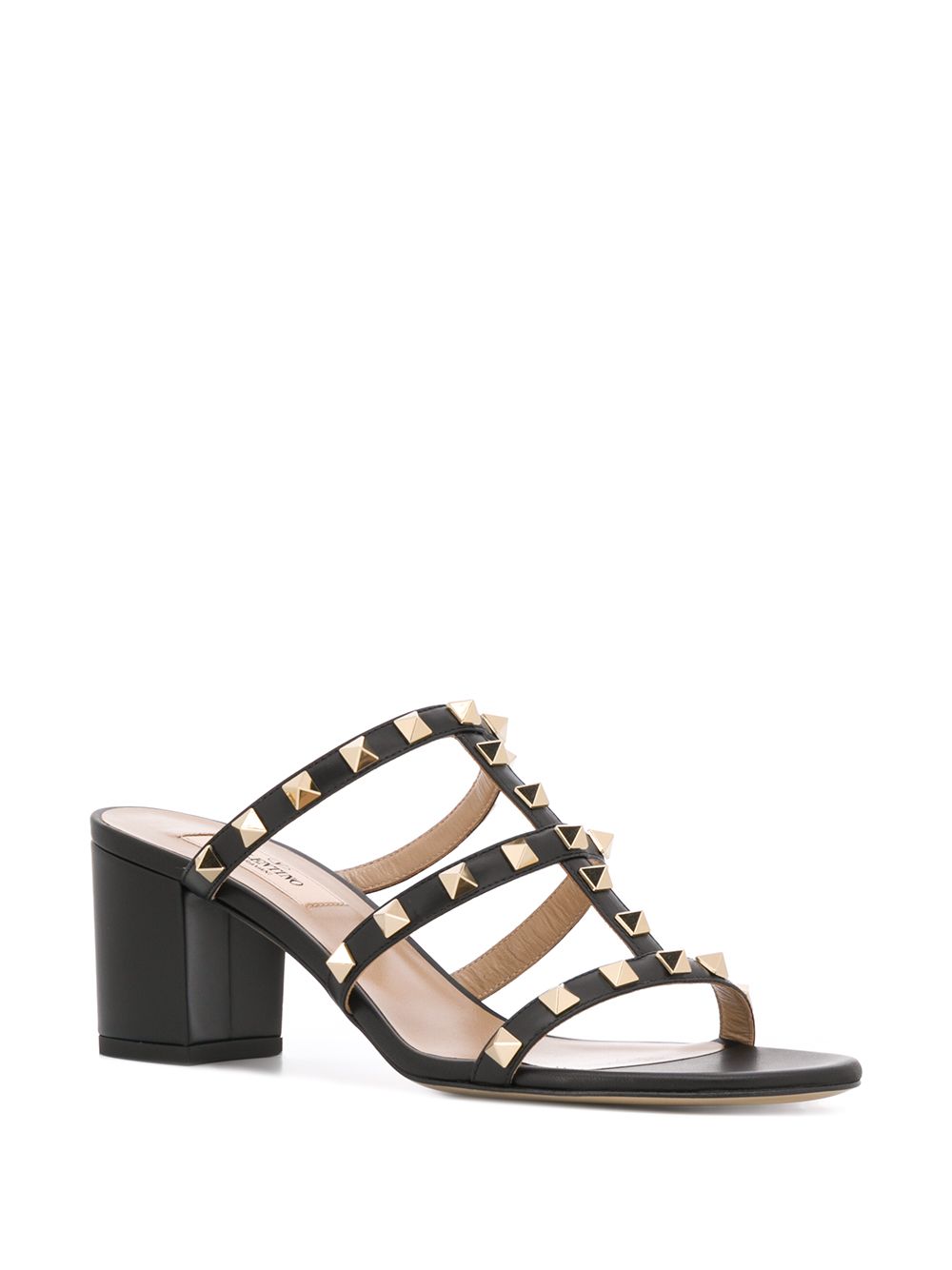 Valentino Garavani Rockstud Calfskin Slider Sandals 60mm Glam Steals