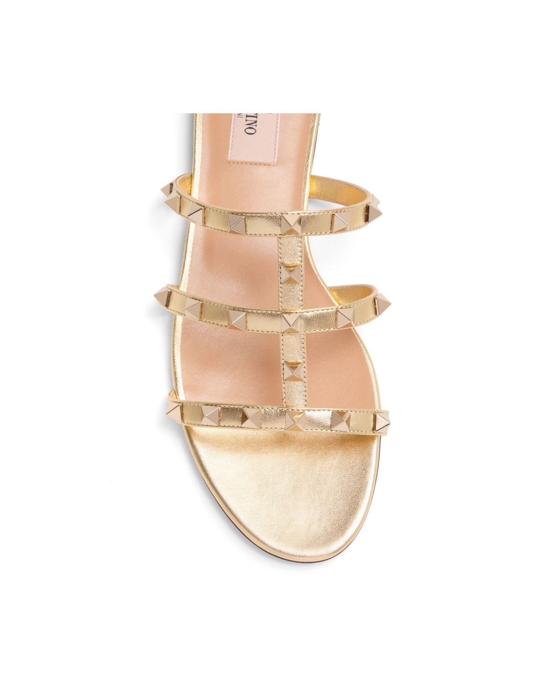 Valentino Garavani Slide Rockstud Sandals in Laminated Nappa Glam Steals