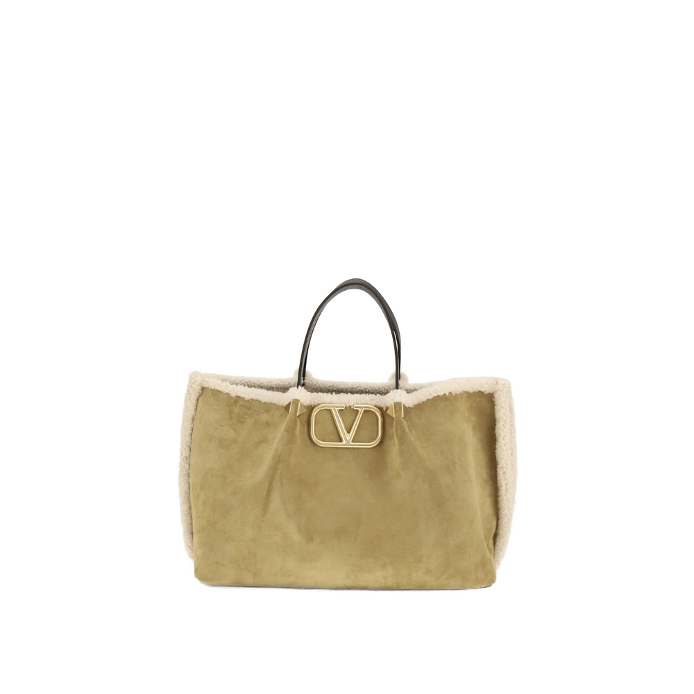 Valentino Garavani Suede and sheepskin medium Tote Bag Glam Steals