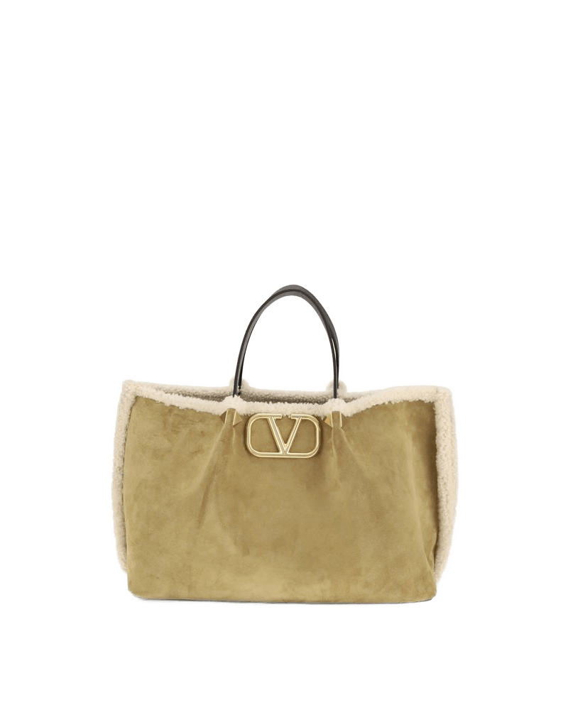 Valentino Garavani Suede and sheepskin medium Tote Bag Glam Steals