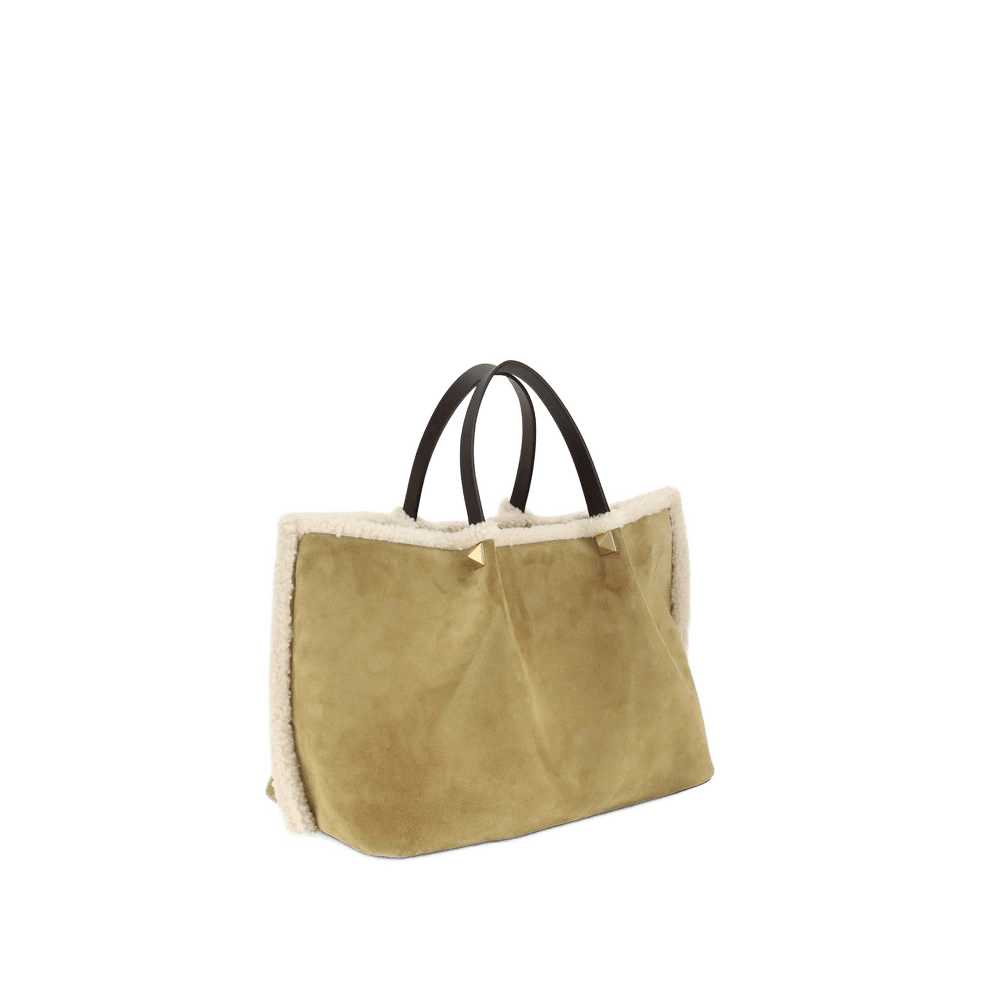 Valentino Garavani Suede and sheepskin medium Tote Bag Glam Steals