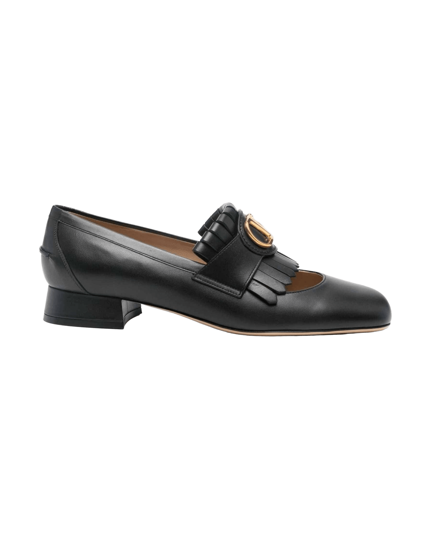 Valentino Garavani Vlogo Signature Calfskin Fringe Sabot Moccasin 25mm Glam Steals