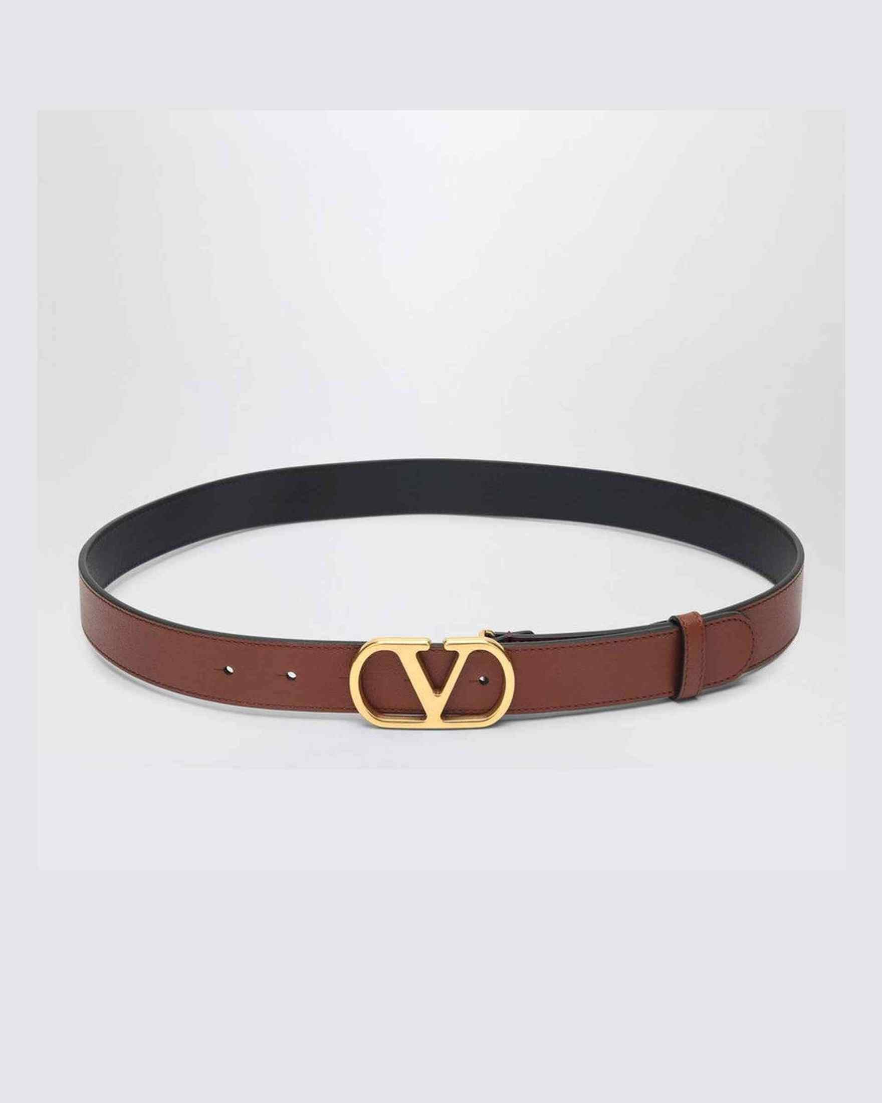 Valentino Garavani Vlogo Signature Deep Caramel Belt Glam Steals