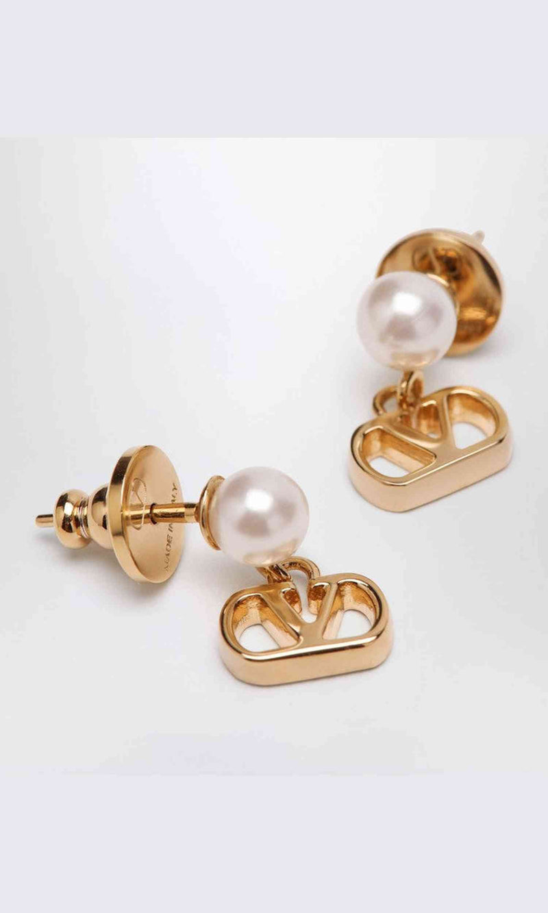 Valentino Garavani Vlogo Signature Earrings with Pearl Glam Steals