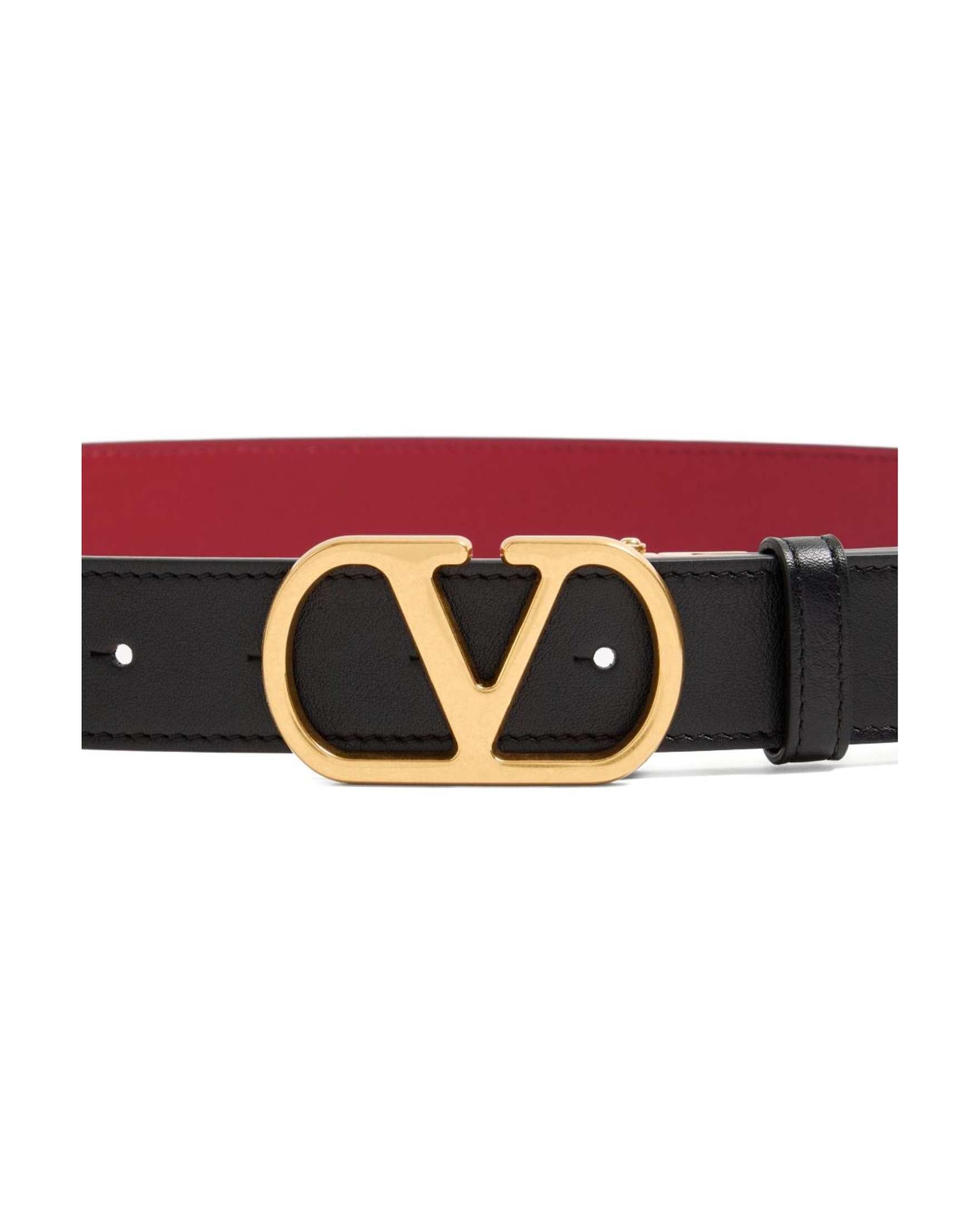 Valentino Garavani Vlogo Signature Reversible Belt in Shiny Calfskin 20mm Glam Steals