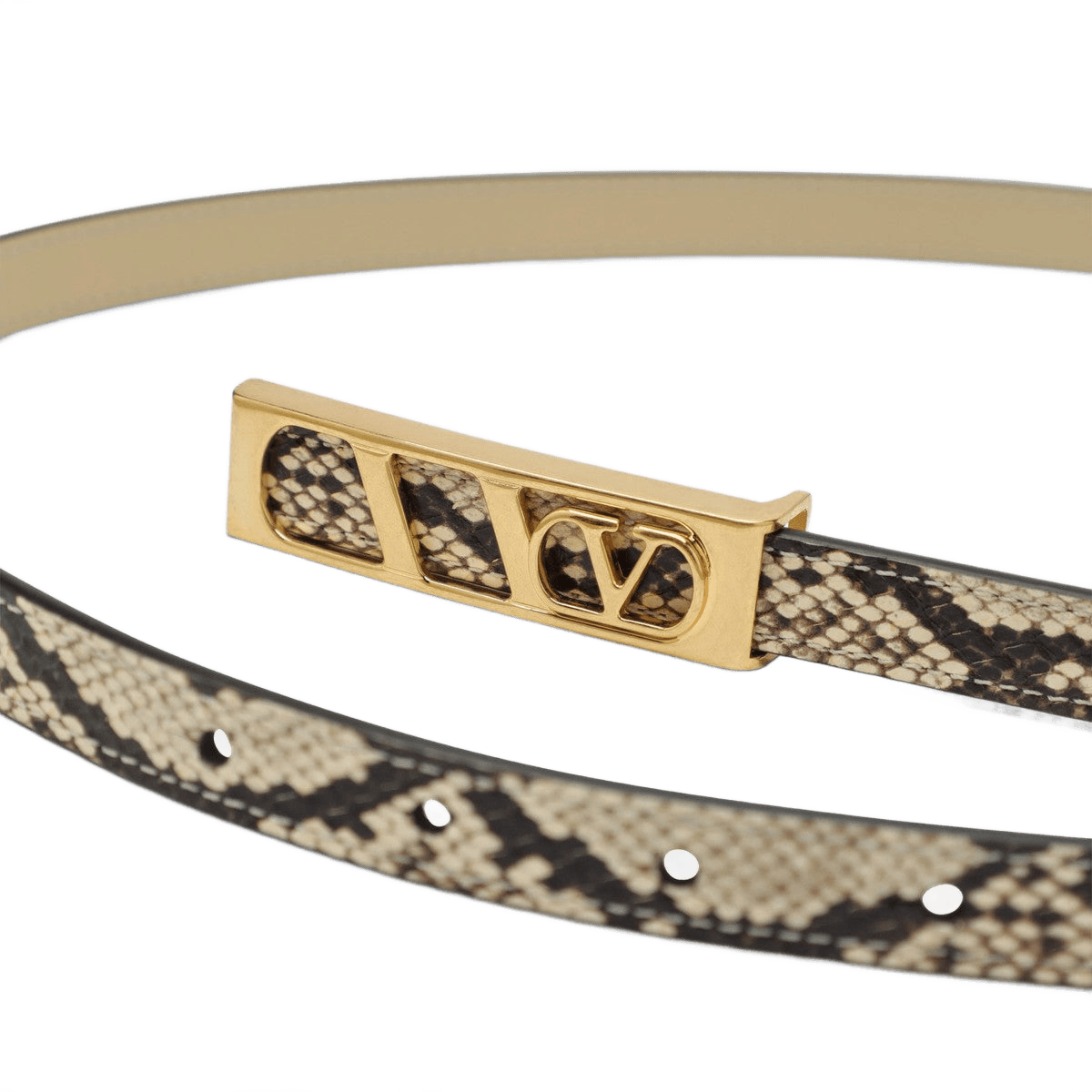 Valentino Garavani Volgo Signature belt with python print Glam Steals