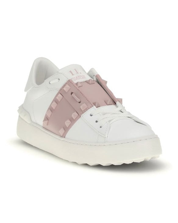 Valentino Garavani White Calf Leather Bos Taurus Athletic Sneakers