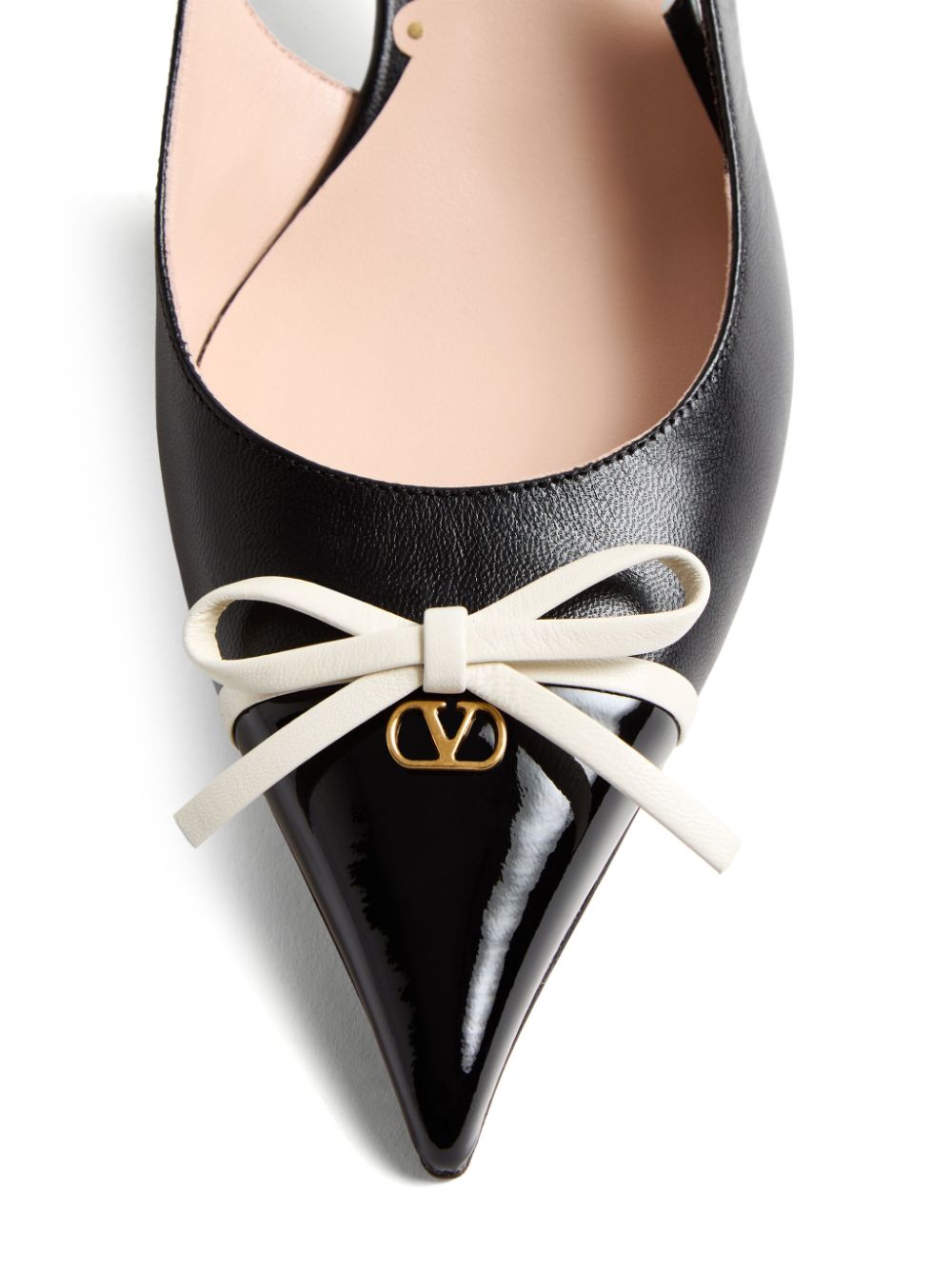 Valentino Leather Garavani Bepointy 45mm Patent and Kid Slingback Pumps Glam Steals
