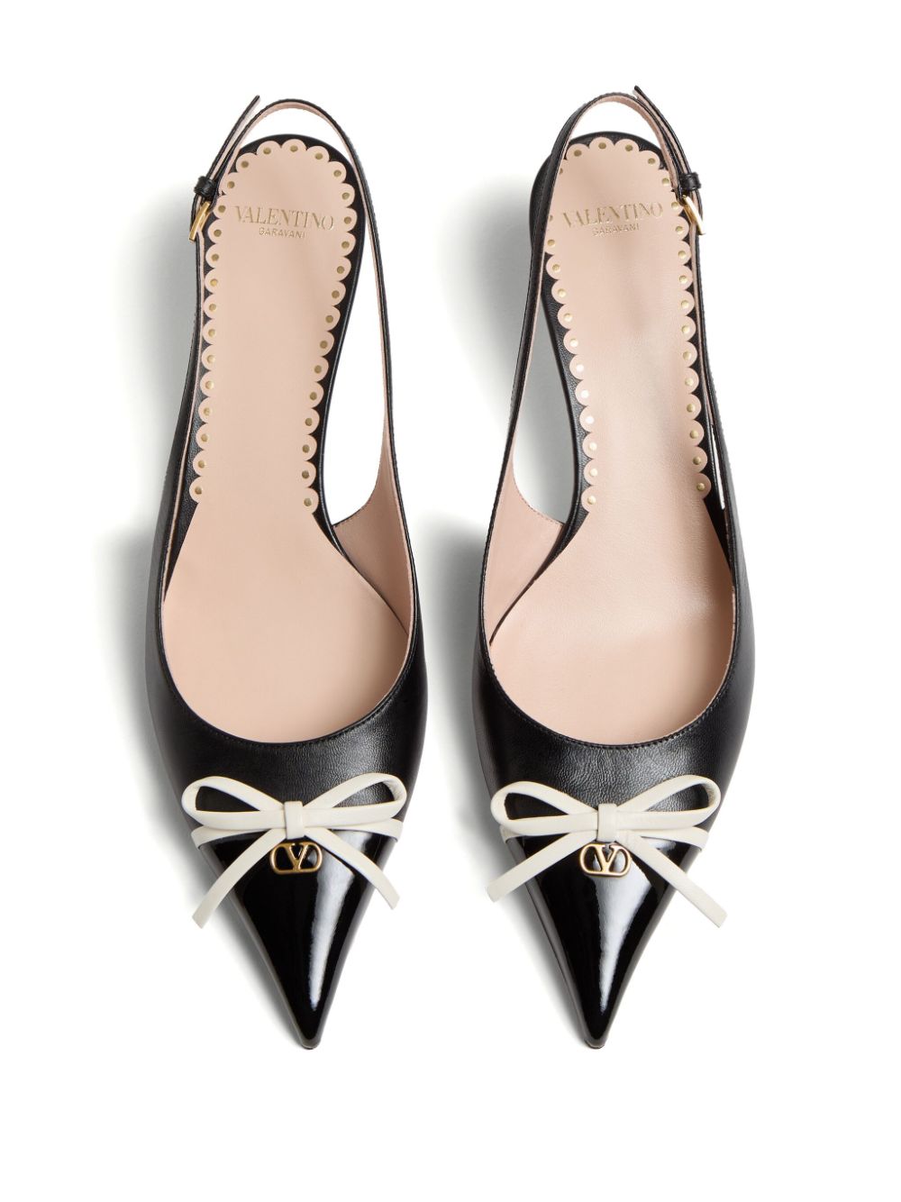 Valentino Leather Garavani Bepointy 45mm Patent and Kid Slingback Pumps Glam Steals