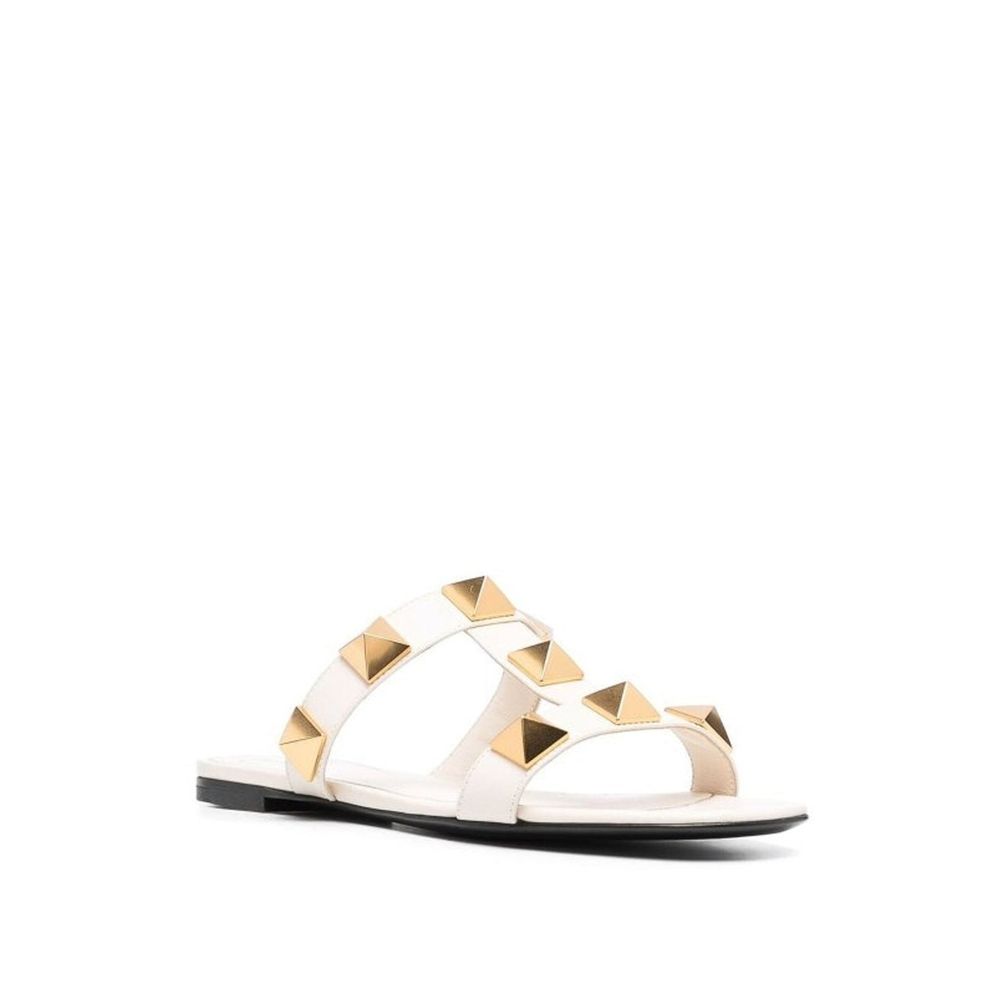 Valentino Leather Garavani Roman Stud Flat Sandals Glam Steals